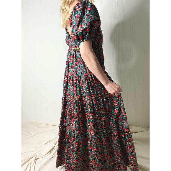 FREE PEOPLE "Ashley" Cordorouy Babydoll Puff Sleeve Maxi Dress US SMALL - Picture 6 of 16